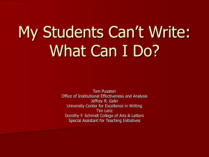 My Students Can't Write: What Can I Do?