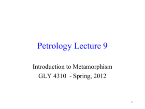 Petrology Lecture 9