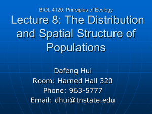 BIOL 4120: Principles of Ecology Lecture 9: Properties of Population