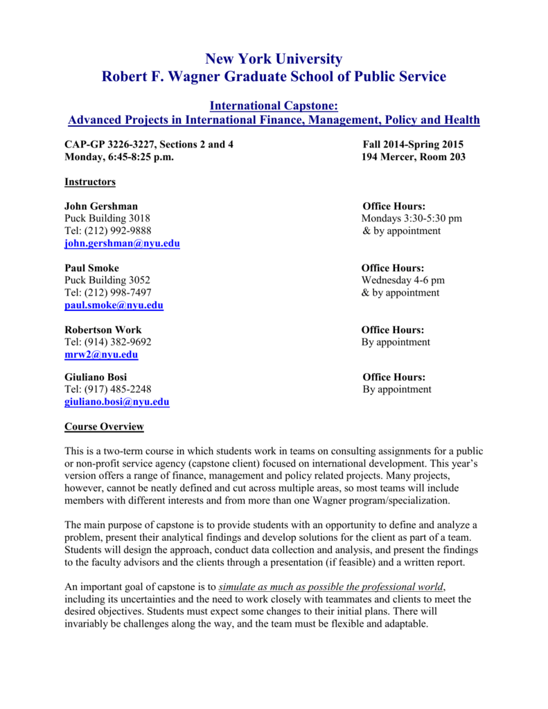 International Capstone Syllabus