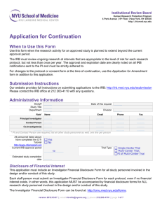 Application for Continuation