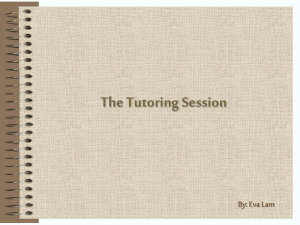 The First Tutoring Session