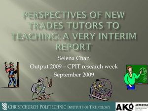 Perspectives of new tutors to teaching