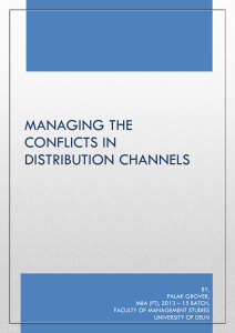 MANAGING THE CONFLICTS IN DISTRIBUTION CHANNELS