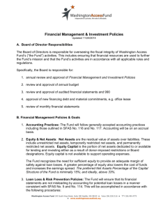 Finance and Investment Policies FY15