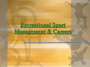 Recreational Sport Management & Careers