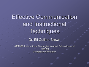 Effective Communication and Instructional Techniques
