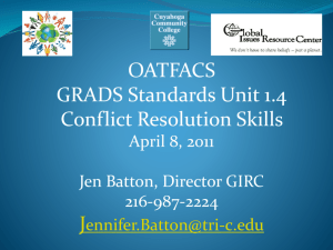 GRADS Standards Unit 1.4 Conflict Resolution Skills