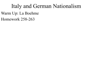 Italy and German Nationalism - San Leandro Unified School District