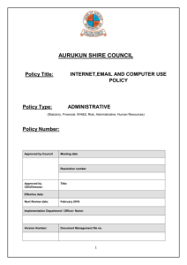 Internet, Email and Computer Use Policy
