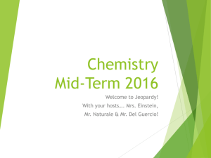 Chemistry Midterm Jeopardy