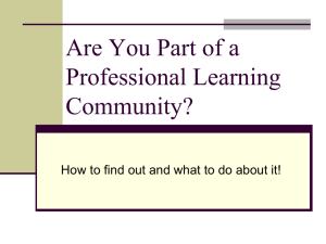 Are You Part of a Professional Learning Community?