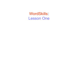 WordSkills: Lesson One