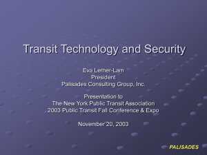ITS and Transit Security - The Palisades Consulting Group, Inc.