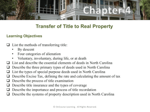 North Carolina Real Estate - PowerPoint - Ch 04