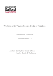 Working with Young People - the University of Salford