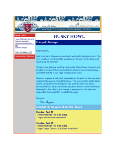 HUSKY HOWL Principal's Message