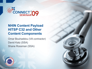 NHIN Content Payload HITSP C32 and Other Content