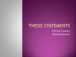 Crafting a Thesis Statement