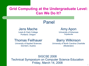 SIGCSE 2008 panel presentation, March 14, 2008