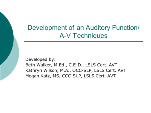 Development of an Auditory Function/ AV