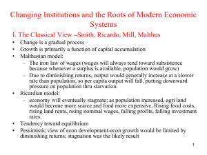 Changing Institutions and the Roots of Modern ES