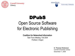 DPubS - Open Source Software for Electronic Publishing