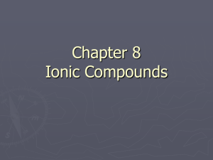 Chapter 8 Ionic Compounds