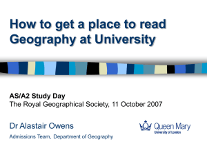 AS/A2 Study Day - Royal Geographical Society