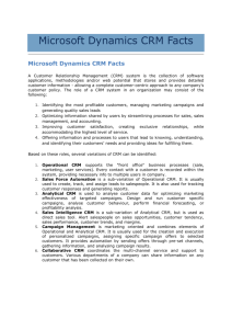 Microsoft Dynamics CRM Fact Sheet.