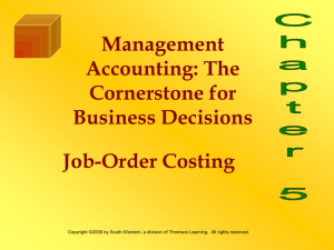 Job-Order Costing Chapter 5 Management Accounting