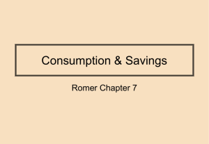 Consumption and Savings