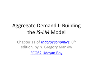 Aggregate Demand I: Building the IS