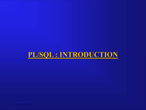 PL-SQL Introduction