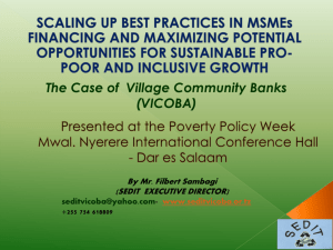 Scaling up Best Practices in MSMEs Financing