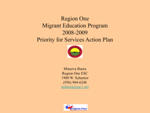 Region One Migrant Education Program 2008-2009