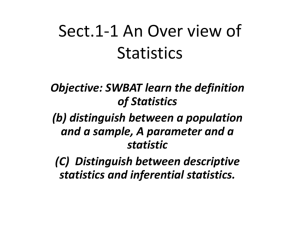 Sect. 1-1 An Overview of Statistics