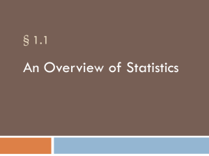 Probability & Statistics Section 1.1 Notes