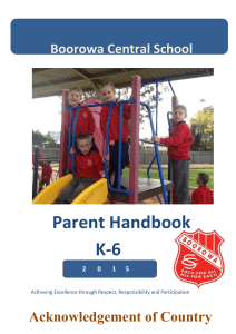 Parent Handbook K - Boorowa Central School