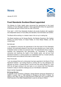 Food Standards Scotland Board appointed