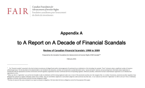 List of Financial Scandals in Canada
