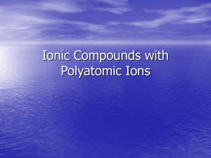 Ionic Compounds with Polyatomic Ions