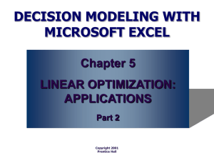 decision modeling with microsoft excel