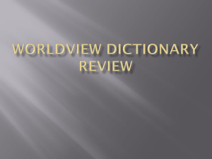 Worldview Dictionary Review - East Richland Christian Schools