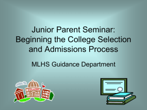 Junior Parents* Workshop: The College Application Process