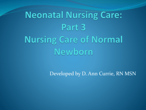 Neonatal Nursing Care: Part 3