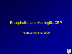 Encephalitis CBP - UBC Critical Care Medicine, Vancouver BC