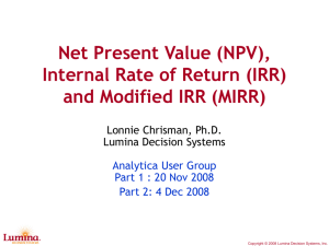 (NPV) and Internal Rate of Return - Analytica Wiki