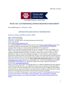 MGTK-302-120-Personnel/HRM - Texas A&M University