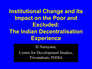 The Indian Decentralisation Experience